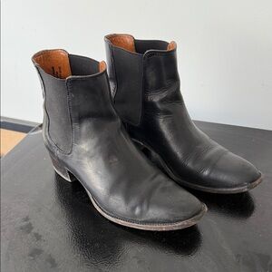 Frye Black Leather Ankle Boots